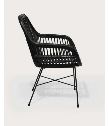 Myko - lot de 2 chaises en rotin noir