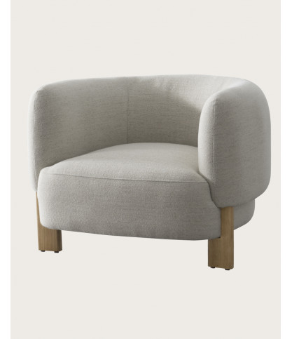 Vigo - Fauteuil en tissu et bois massif