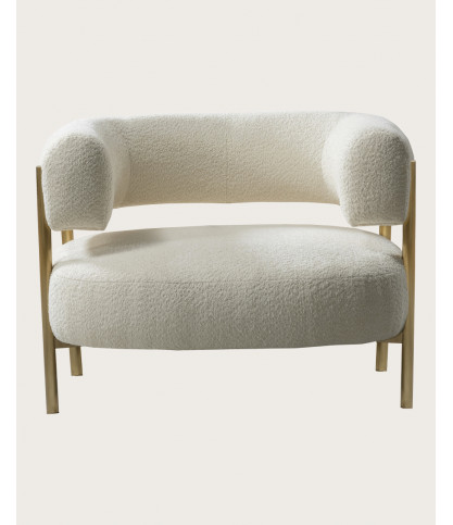 Mexi - Fauteuil en tissu et métal doré