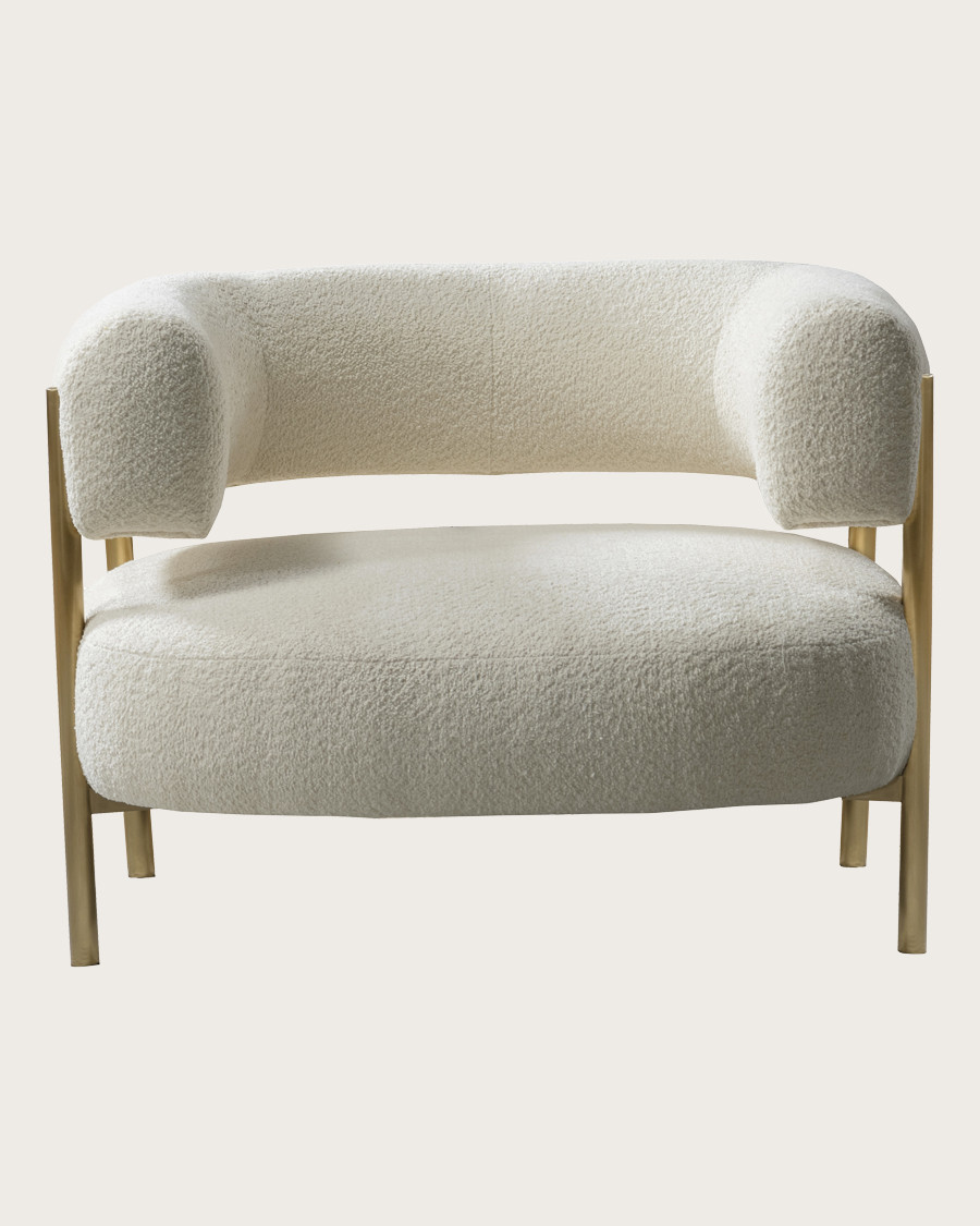 Mexi - Fauteuil en tissu et métal doré