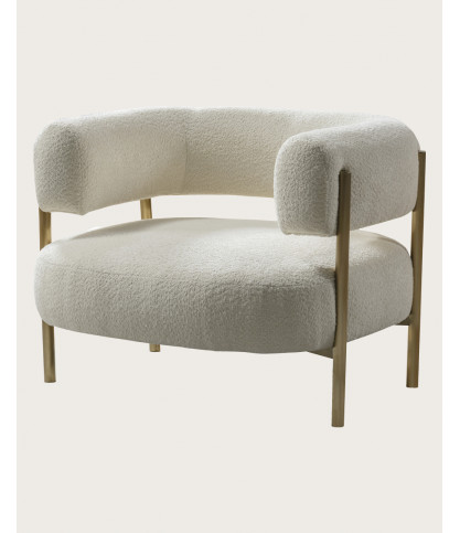 Mexi - Fauteuil en tissu et métal doré