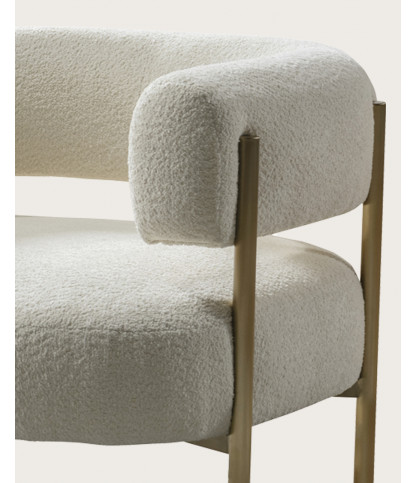 Mexi - Fauteuil en tissu et métal doré