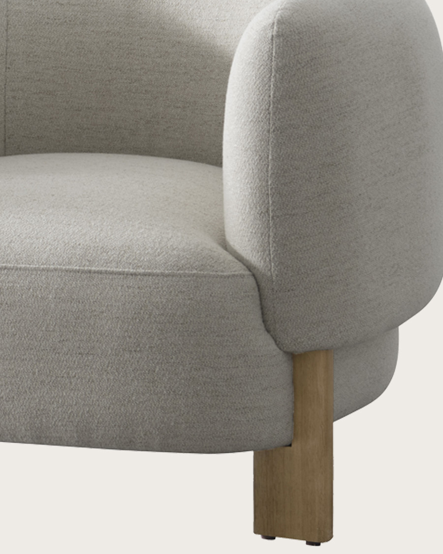 Vigo - Fauteuil en tissu et bois massif