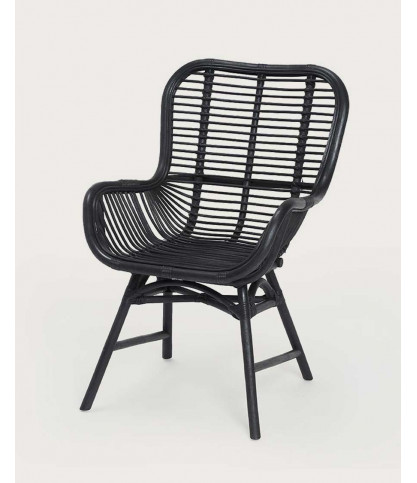 Sapporo - Chaise en rotin noir