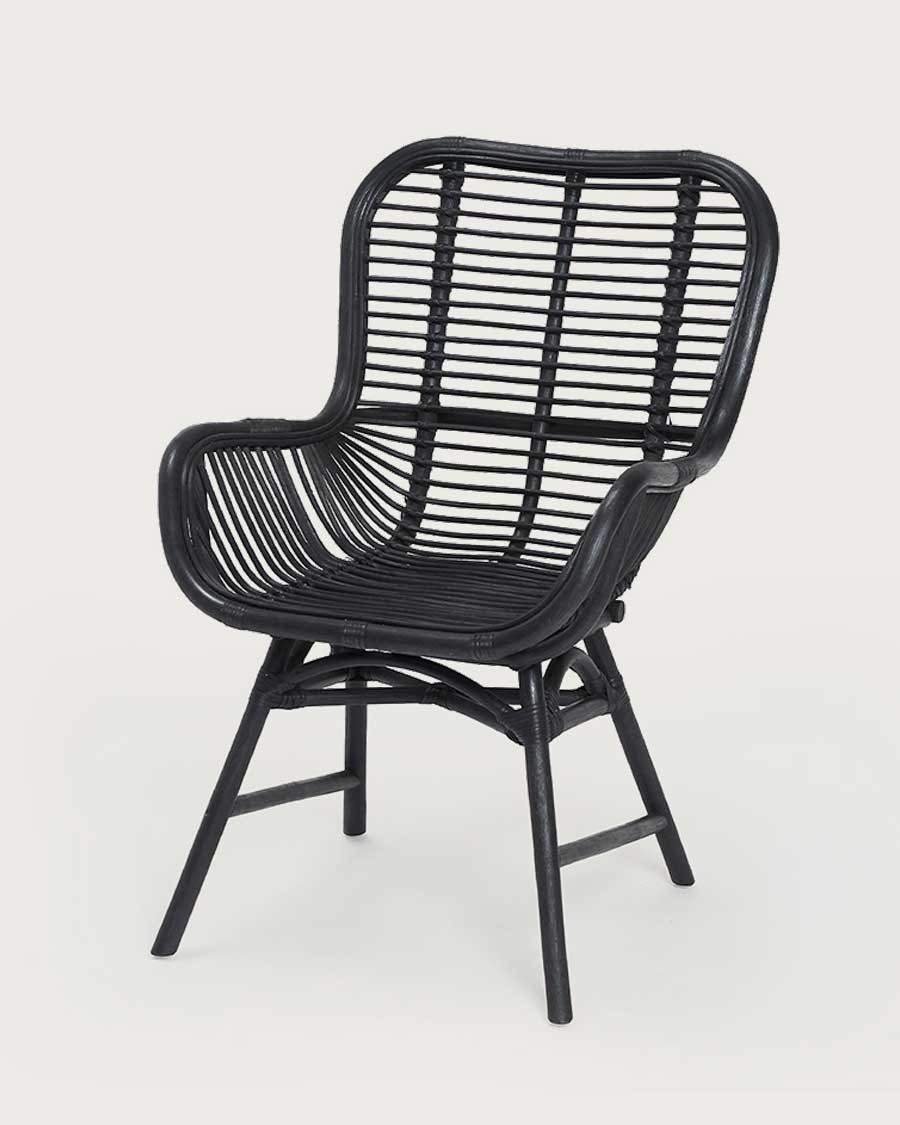 Sapporo - Chaise en rotin noir