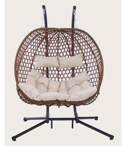 Swing double - Double Fauteuil suspendu en poly rotin