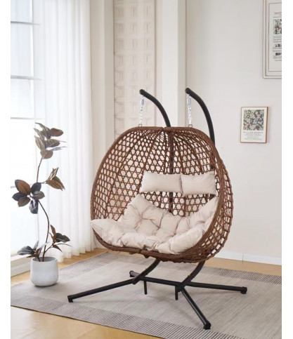 Swing double - Double Fauteuil suspendu en poly rotin
