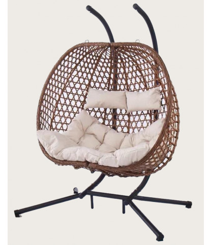 Swing double - Double Fauteuil suspendu en poly rotin
