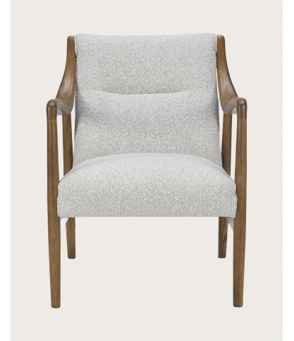 Ambre - Fauteuil en bois massif chêne et en lin