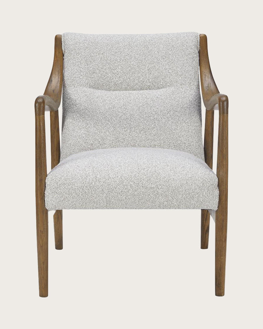 Ambre - Fauteuil en bois massif chêne et en lin