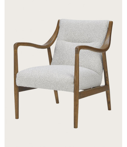 Ambre - Fauteuil en bois massif chêne et en lin