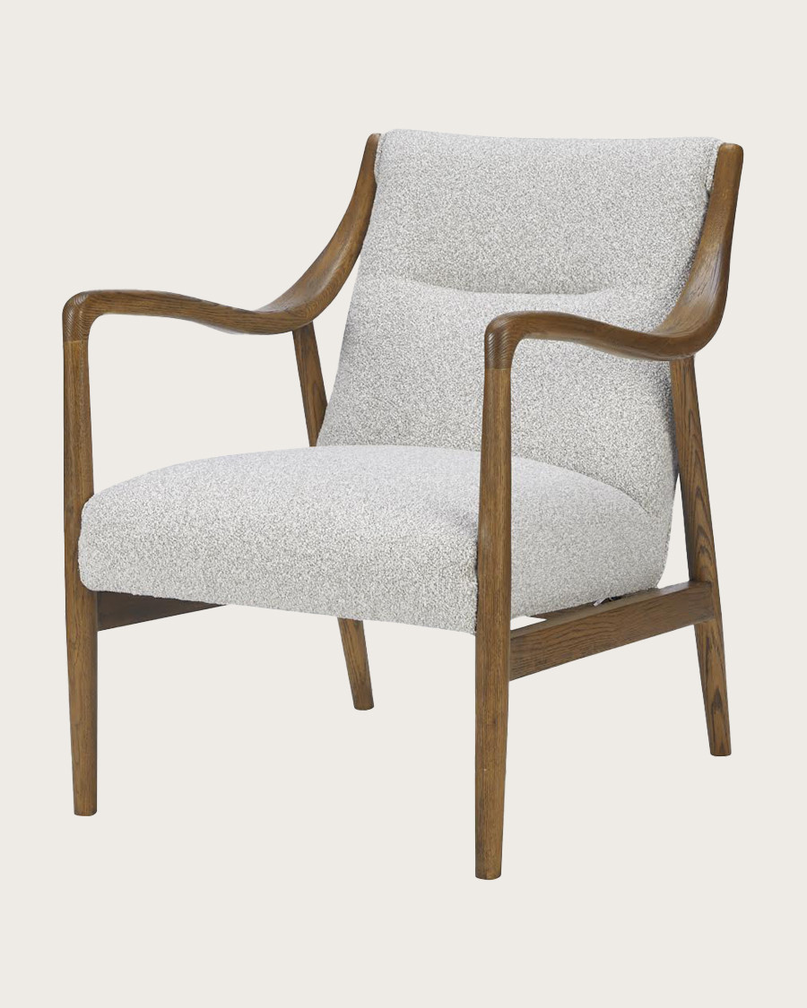 Ambre - Fauteuil en bois massif chêne et en lin