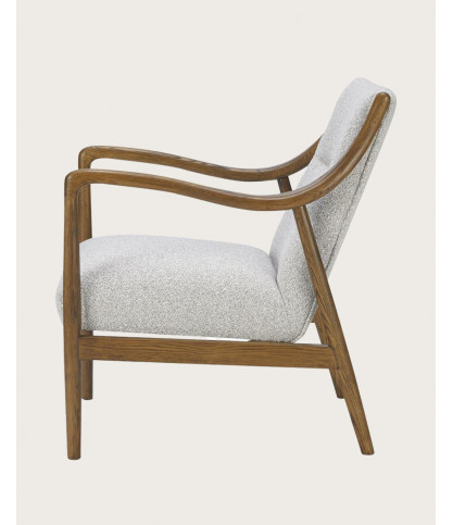 Ambre - Fauteuil en bois massif chêne et en lin