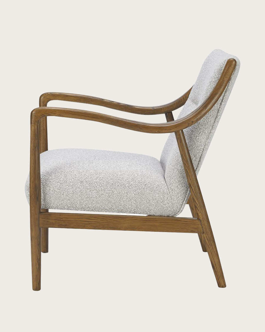 Ambre - Fauteuil en bois massif chêne et en lin
