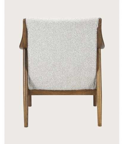 Ambre - Fauteuil en bois massif chêne et en lin