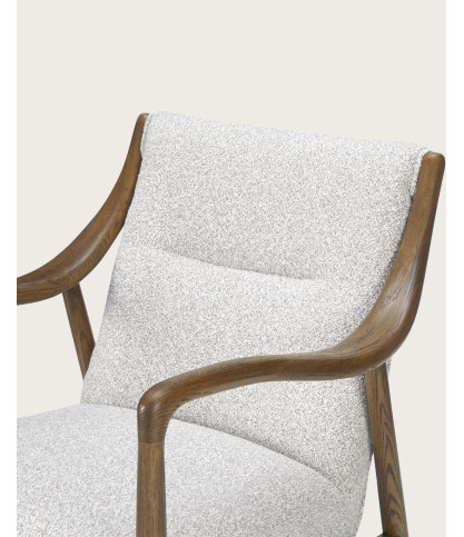Ambre - Fauteuil en bois massif chêne et en lin