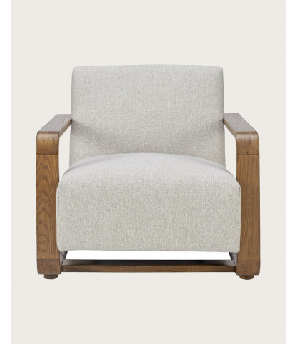 Rima - Fauteuil en bois massif chêne et en lin