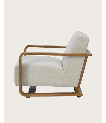 Rima - Fauteuil en bois massif chêne et en lin