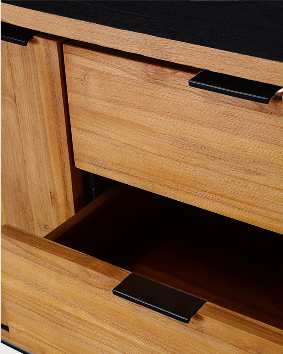 Indra - Buffet bas en teck recyclé bicolore 160 cm