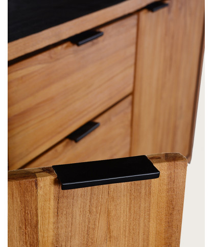 Indra - Buffet bas en teck recyclé bicolore 160 cm