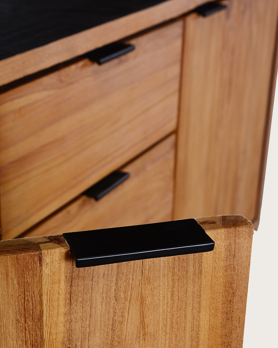 Indra - Buffet bas en teck recyclé bicolore 160 cm