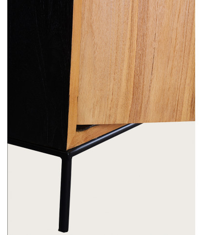 Indra - Buffet bas en teck recyclé bicolore 160 cm