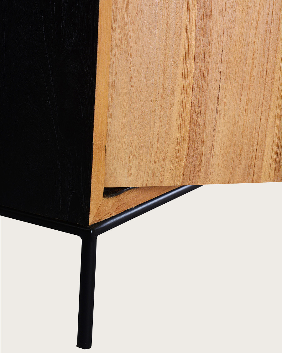 Indra - Buffet bas en teck recyclé bicolore 160 cm