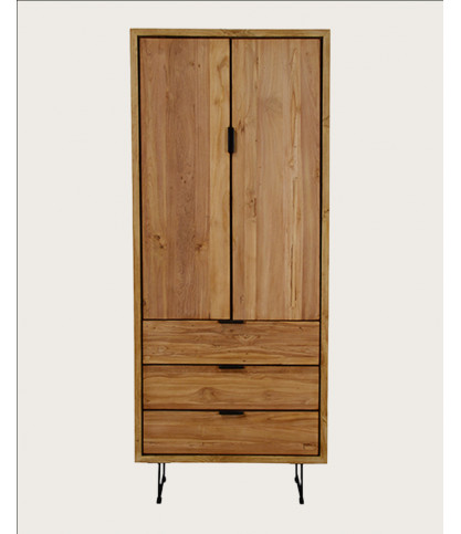 Lara- Armoire en bois massif de teck recyclé