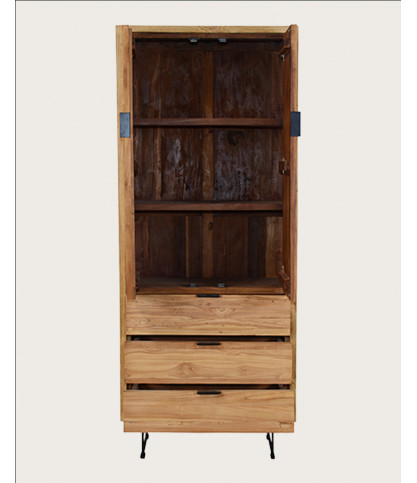 Lara- Armoire en bois massif de teck recyclé