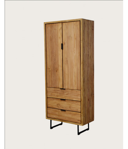 Lara- Armoire en bois massif de teck recyclé
