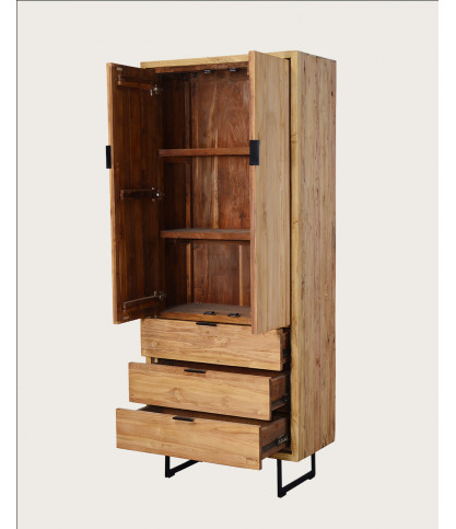Lara- Armoire en bois massif de teck recyclé