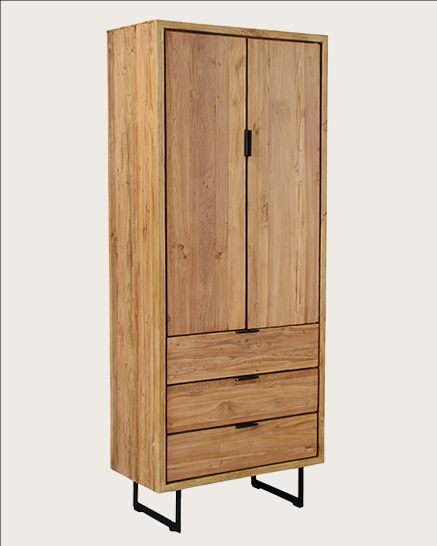 Lara- Armoire en bois massif de teck recyclé