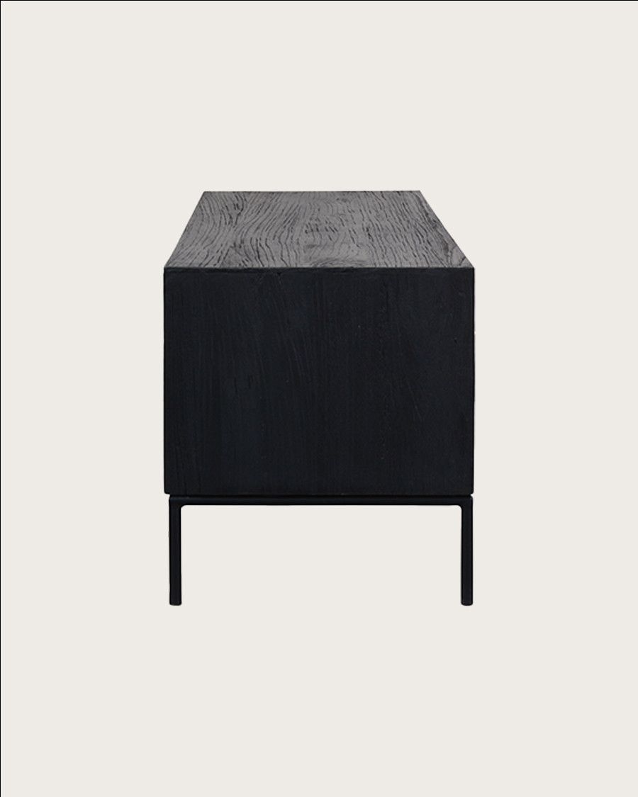 Indra - Meuble tv en teck recyclé bicolore 160 cm