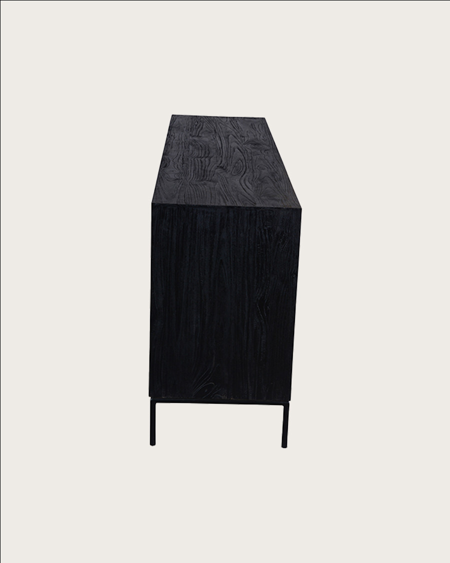 Indra grand - Grand buffet bas en teck recyclé bicolore 200 cm