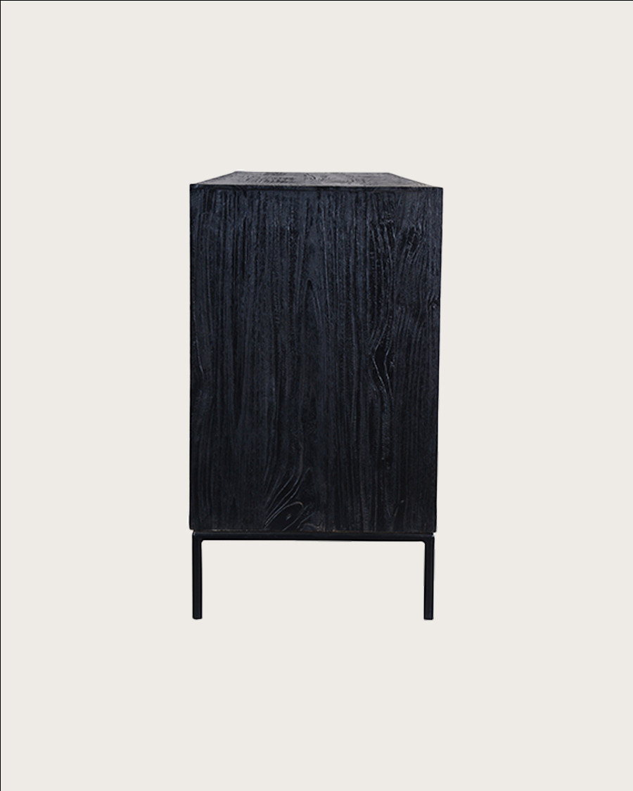 Indra grand - Grand buffet bas en teck recyclé bicolore 200 cm