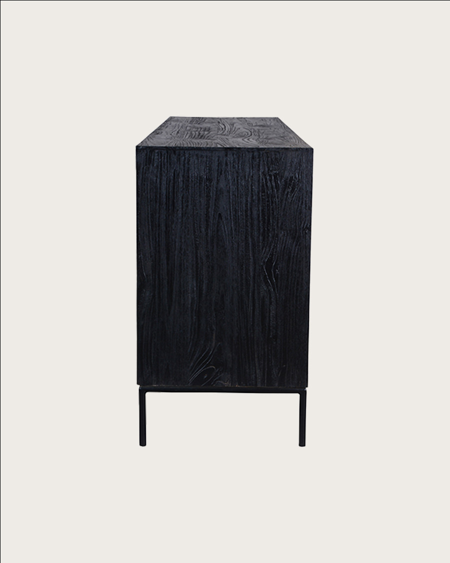Indra grand - Grand buffet bas en teck recyclé bicolore 200 cm