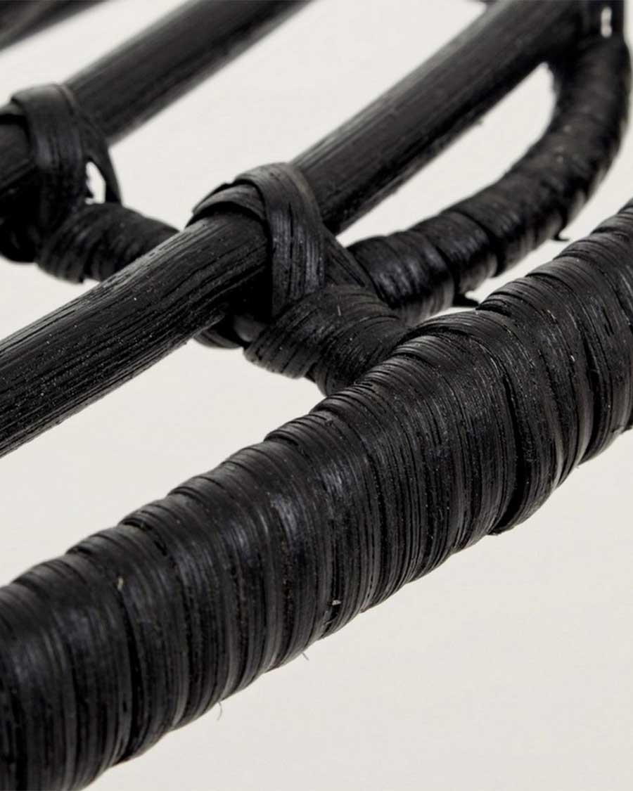 Ika - Lot de 4 chaises rotin noir