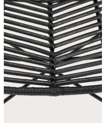 Ika - Lot de 4 chaises rotin noir