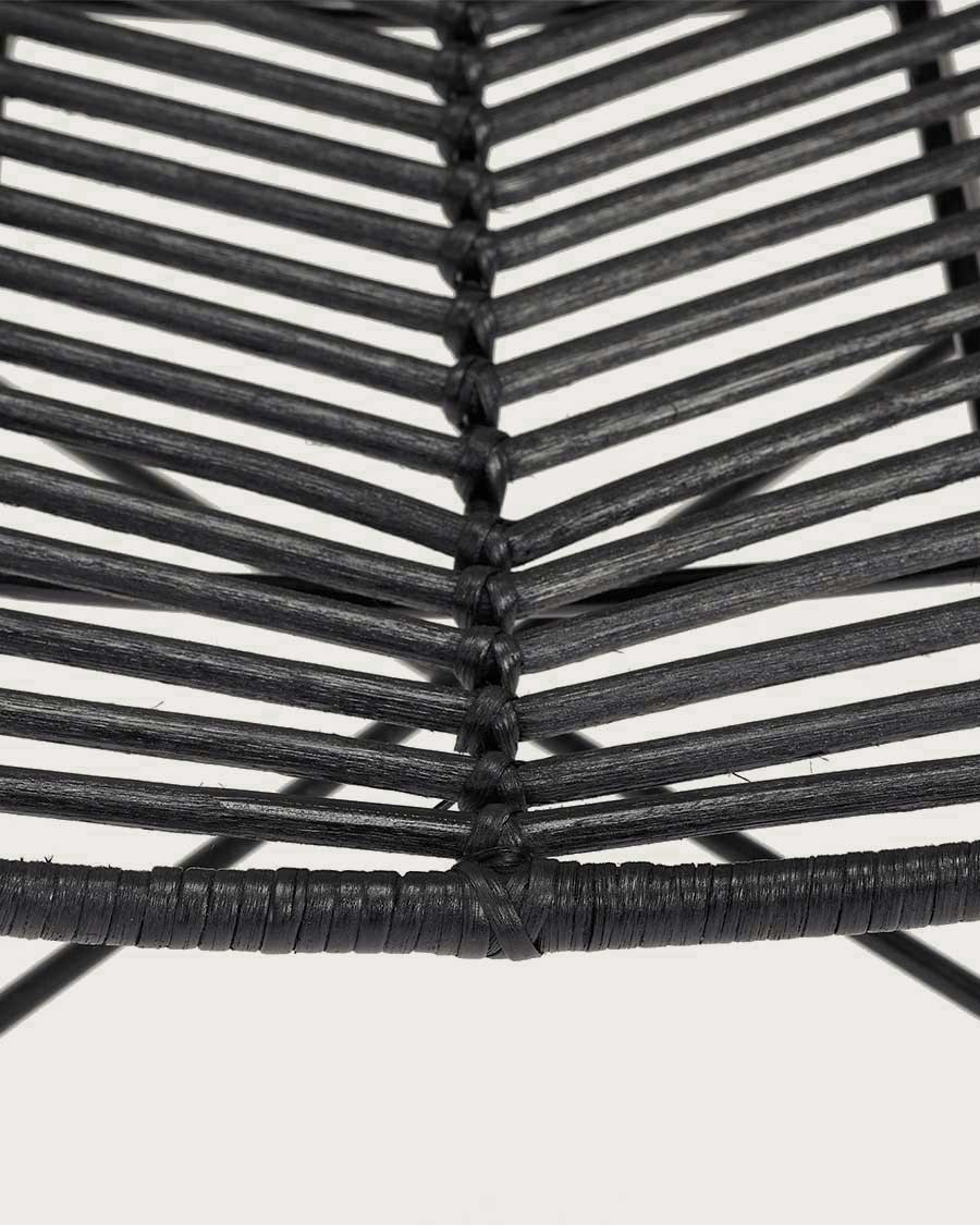 Ika - Lot de 4 chaises rotin noir