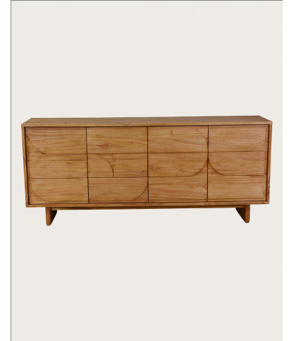 Dinda - Grand Buffet bas en bois massif de mendi 200 cm