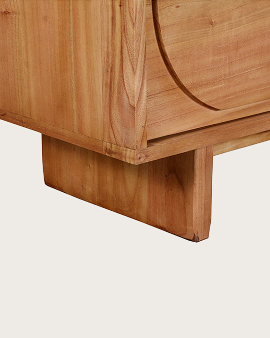 Dinda - Grand Buffet bas en bois massif de mendi 200 cm