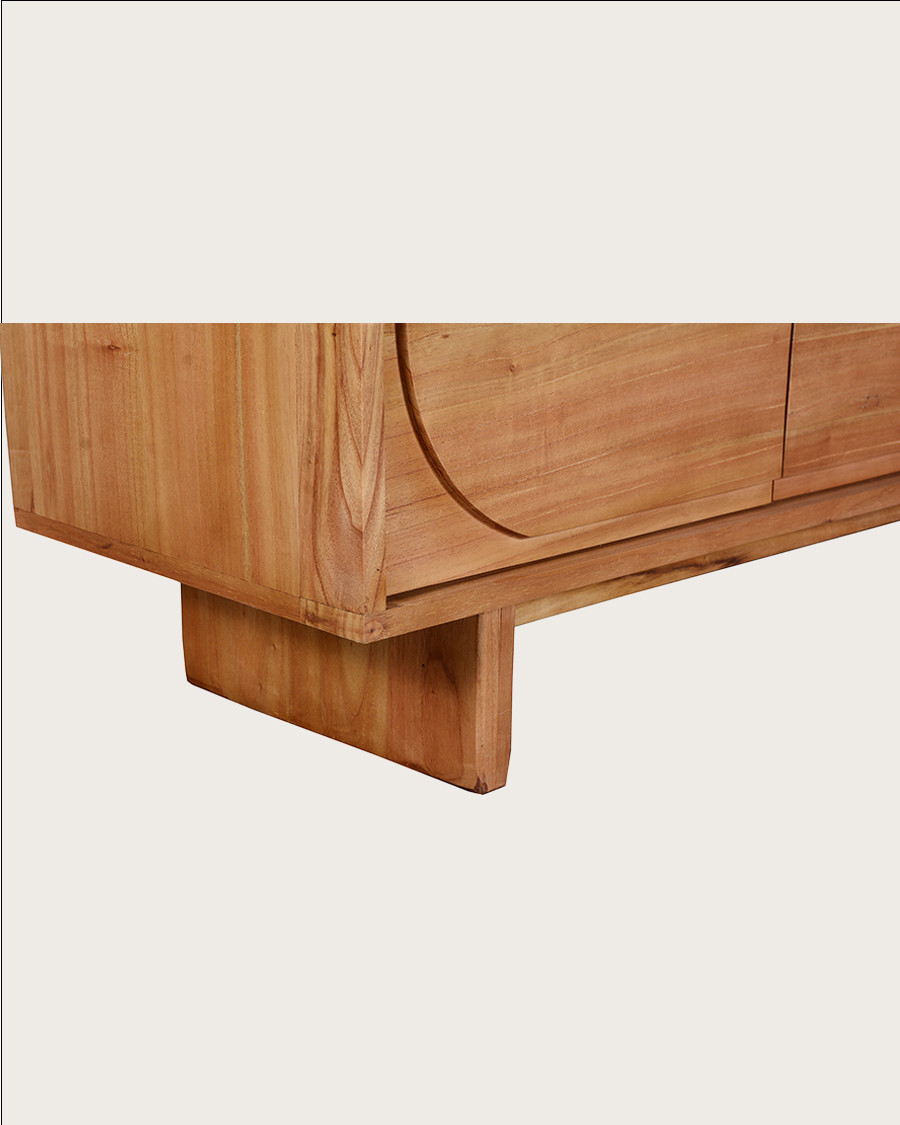 Dinda - Grand Buffet bas en bois massif de mendi 200 cm