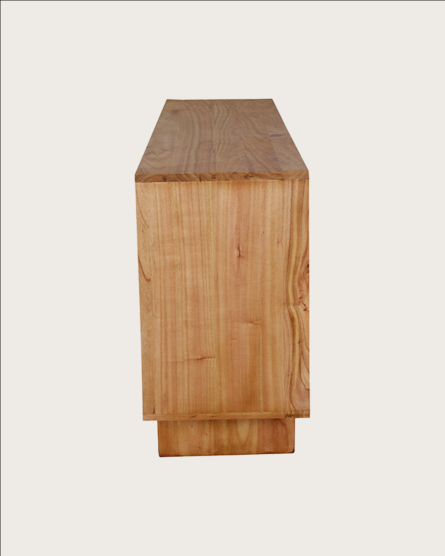 Dinda - Grand Buffet bas en bois massif de mendi 200 cm