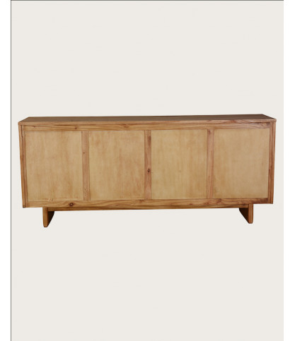 Dinda - Grand Buffet bas en bois massif de mendi 200 cm
