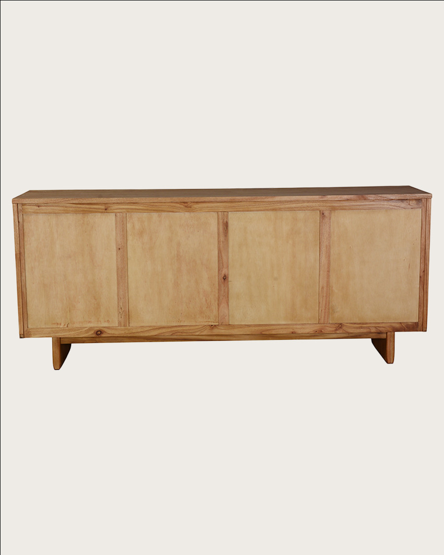 Dinda - Grand Buffet bas en bois massif de mendi 200 cm