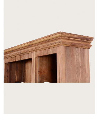 Annisa - Bibliothèque en bois massif de teck recyclé 250 cm