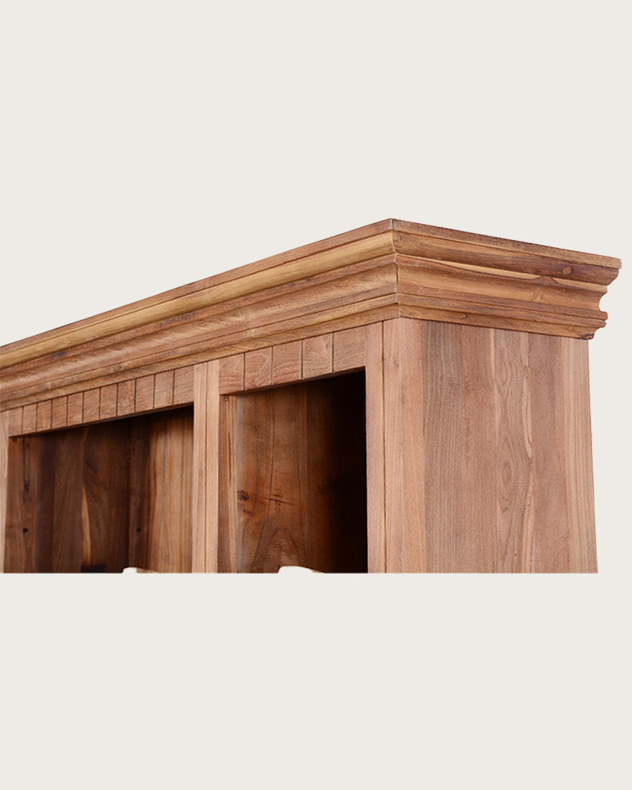 Annisa - Bibliothèque en bois massif de teck recyclé 250 cm