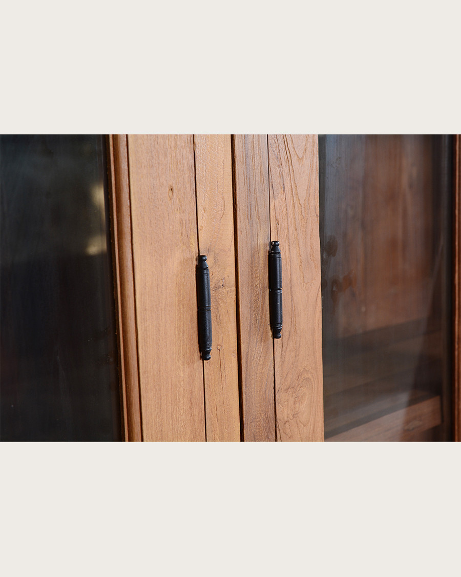 Annisa - Bibliothèque en bois massif de teck recyclé 250 cm