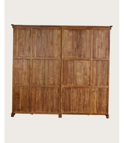 Annisa - Bibliothèque en bois massif de teck recyclé 250 cm