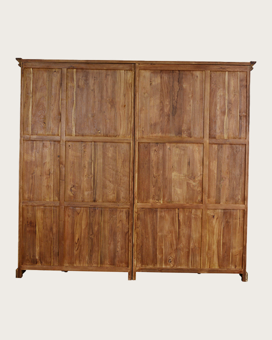 Annisa - Bibliothèque en bois massif de teck recyclé 250 cm